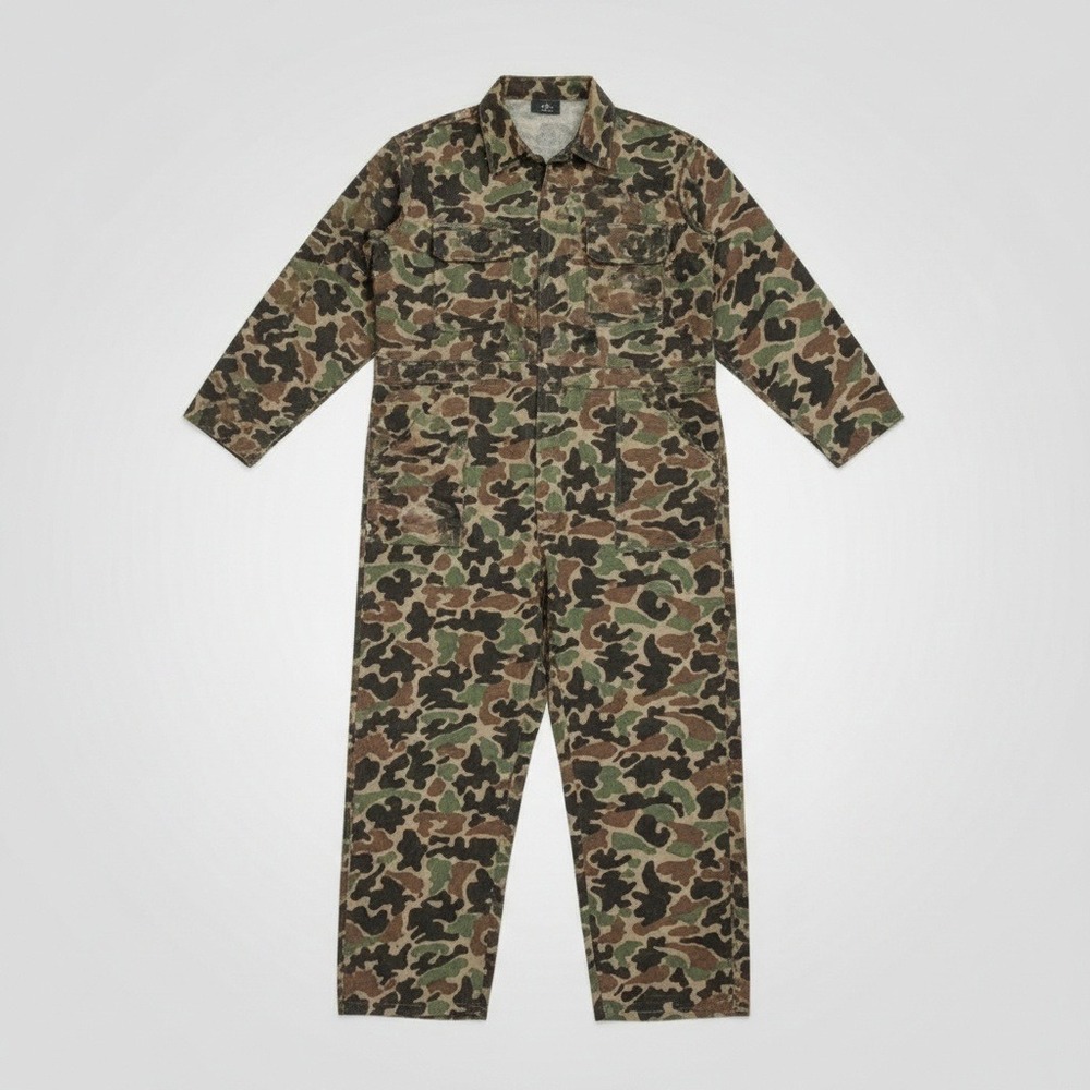 Vintage Kmart Duck Camo Coveralls Jumpsuit Mens 46‎ Regular Workwear Hunting Zip